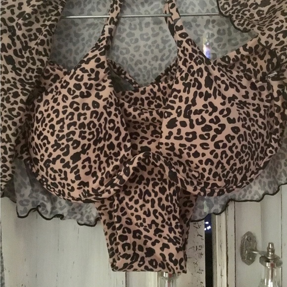Bathing suit 3 piece leopard NEW l/xl - Picture 2 of 13